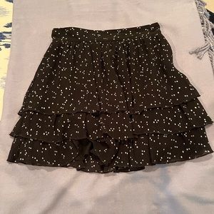 Zara polka-dot black mini skirt